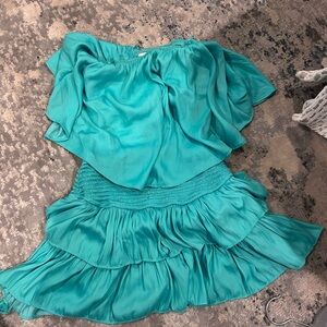 Mustard Seed Turquoise Backless Dress